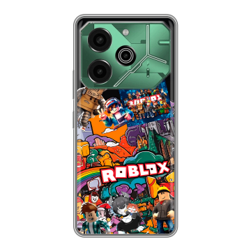 Силиконовый чехол на Tecno Pova 6 Pro 5G с принтом Roblox Роблокс Силиконовый чехол на Tecno Pova 6 Pro 5G с принтом Roblox Роблокс