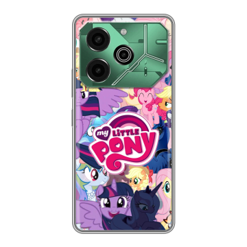 Силиконовый чехол на Tecno Pova 6 Pro 5G с принтом My little pony Дружба чудо