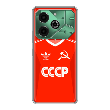 Силиконовый чехол на Tecno Pova 6 Pro 5G с принтом Флаг Герб СССР