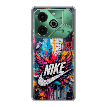 Силиконовый чехол на Tecno Pova 6 Pro 5G с принтом Nike Найк Силиконовый чехол на Tecno Pova 6 Pro 5G с принтом Nike Найк
