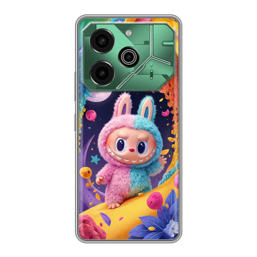 Силиконовый чехол на Tecno Pova 6 Pro 5G с принтом Labubu Лабубу Силиконовый чехол на Tecno Pova 6 Pro 5G с принтом Labubu Лабубу