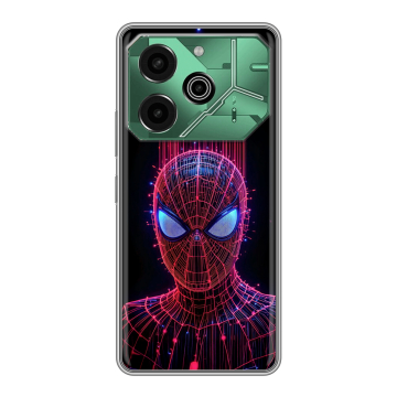 Силиконовый чехол на Tecno Pova 6 Pro 5G с принтом Spiderman Человек паук