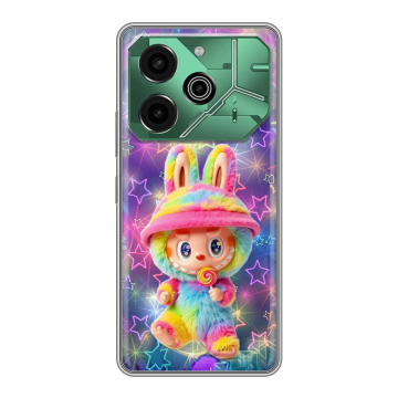 Силиконовый чехол на Tecno Pova 6 Pro 5G с принтом Labubu Лабубу Силиконовый чехол на Tecno Pova 6 Pro 5G с принтом Labubu Лабубу