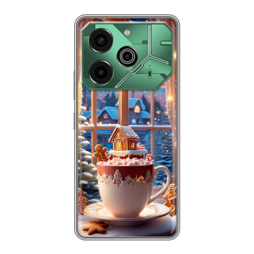 Силиконовый чехол на Tecno Pova 6 Pro 5G с принтом Новый год