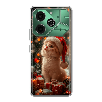 Силиконовый чехол на Tecno Pova 6 Pro 5G с принтом Новый год