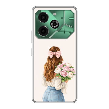Силиконовый чехол на Tecno Pova 6 Pro 5G с принтом женский