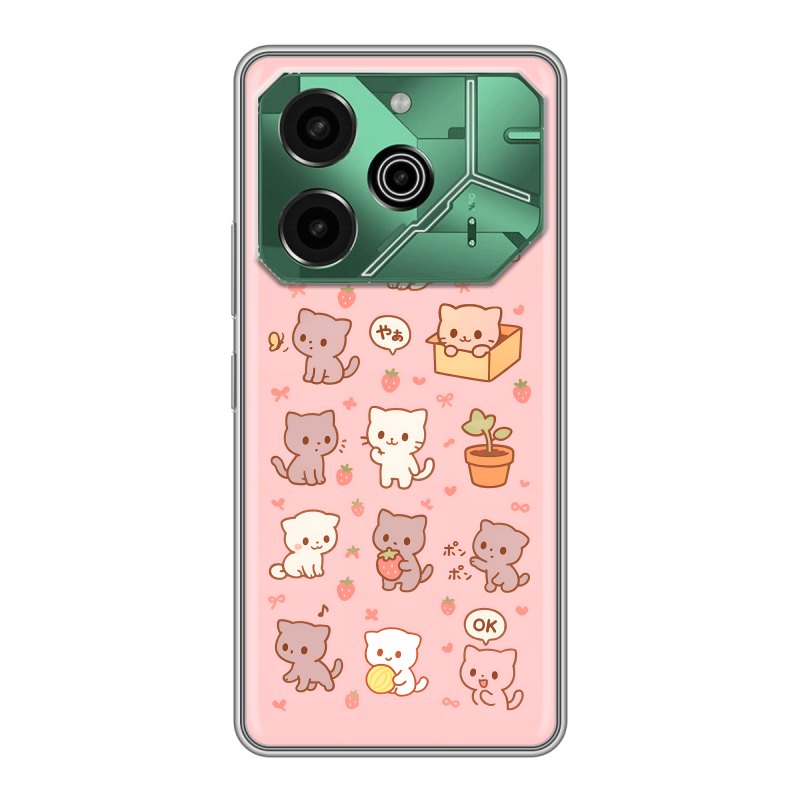 Силиконовый чехол на Tecno Pova 6 Pro 5G с принтом Hello Kitty Хелоу Кити Силиконовый чехол на Tecno Pova 6 Pro 5G с принтом Hello Kitty Хелоу Кити