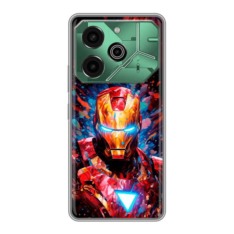 Силиконовый чехол на Tecno Pova 6 Pro 5G с принтом Железный человек Ironman Силиконовый чехол на Tecno Pova 6 Pro 5G с принтом Железный человек Ironman