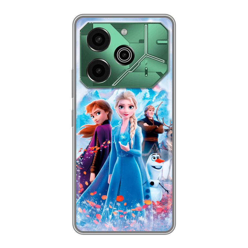 Силиконовый чехол на Tecno Pova 6 Pro 5G с принтом Холодное сердце Frozen Силиконовый чехол на Tecno Pova 6 Pro 5G с принтом Холодное сердце Frozen