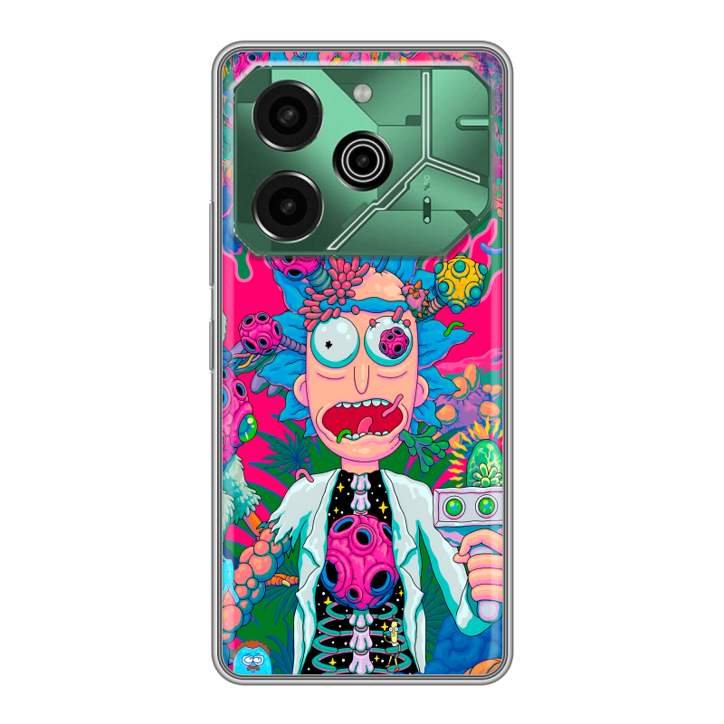 Силиконовый чехол на Tecno Pova 6 Pro 5G с принтом Рик и Морти Rick Morty Силиконовый чехол на Tecno Pova 6 Pro 5G с принтом Рик и Морти Rick Morty