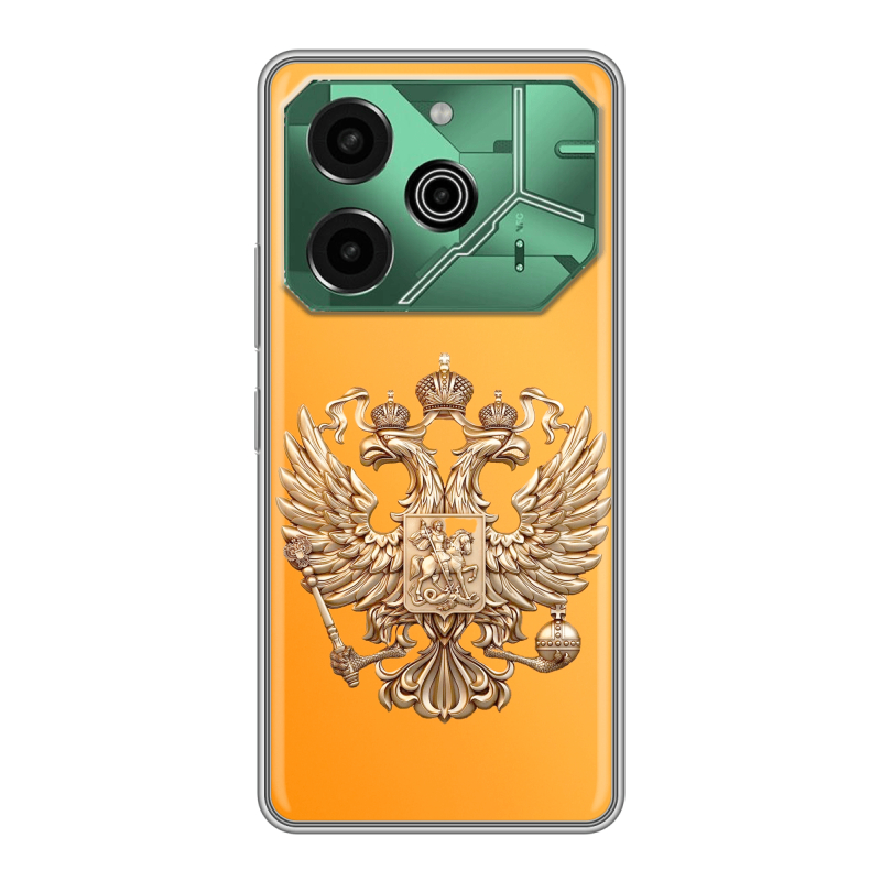 Силиконовый чехол на Tecno Pova 6 Pro 5G с принтом Герб Флаг России Силиконовый чехол на Tecno Pova 6 Pro 5G с принтом Герб Флаг России