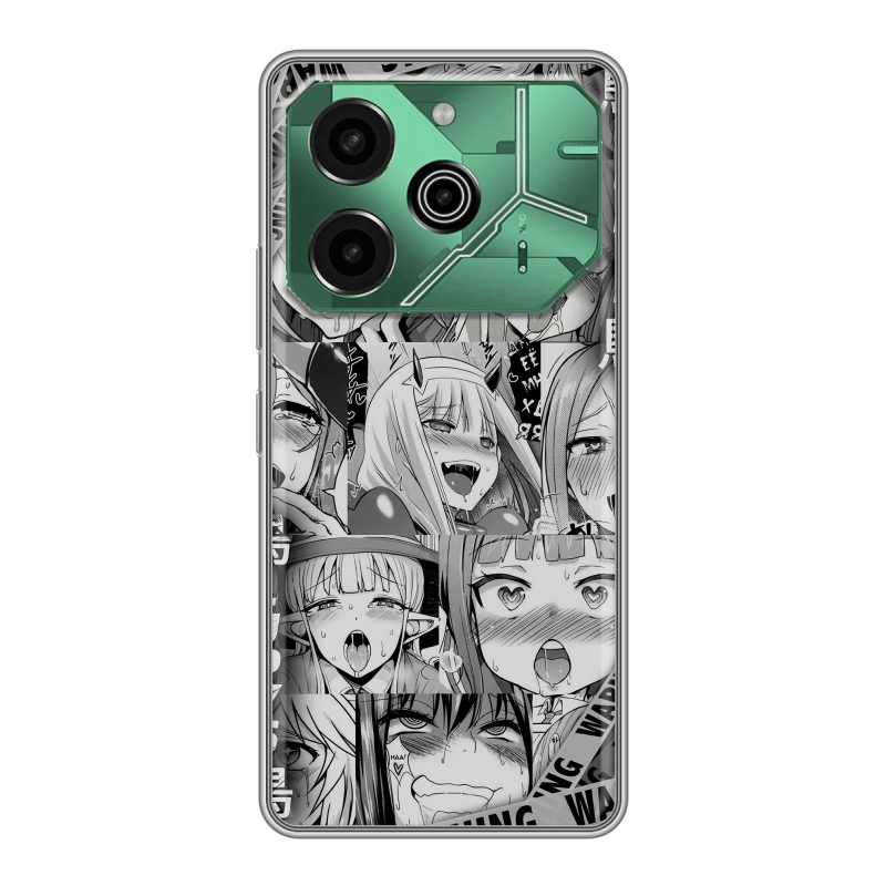 Силиконовый чехол на Tecno Pova 6 Pro 5G с принтом Ahegao Ахегао Аниме Силиконовый чехол на Tecno Pova 6 Pro 5G с принтом Ahegao Ахегао Аниме