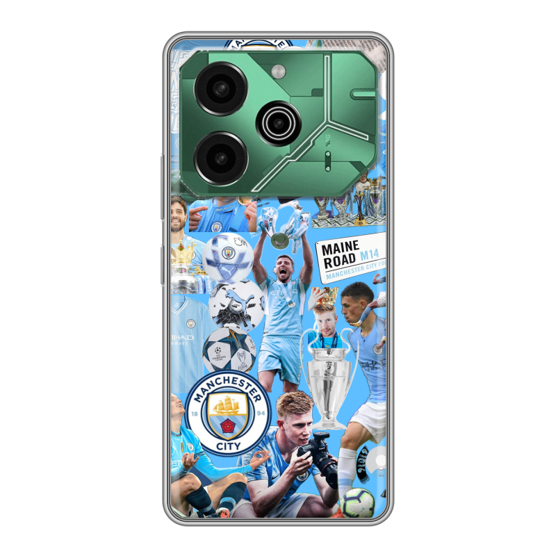 Силиконовый чехол на Tecno Pova 6 Pro 5G с принтом Man City Манчестер Сити Силиконовый чехол на Tecno Pova 6 Pro 5G с принтом Man City Манчестер Сити
