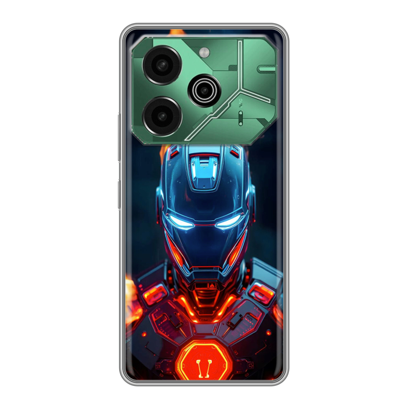 Силиконовый чехол на Tecno Pova 6 Pro 5G с принтом IronMan Железный человек Силиконовый чехол на Tecno Pova 6 Pro 5G с принтом IronMan Железный человек