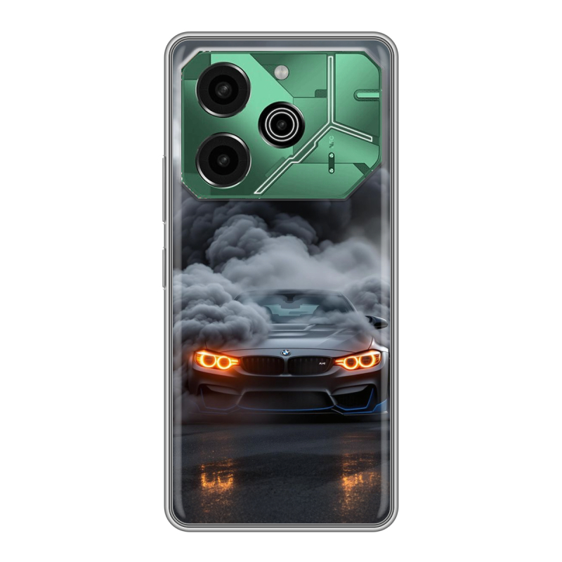 Силиконовый противоударный чехол на Tecno Pova 6 Pro 5G с принтом BMW БМВ Силиконовый противоударный чехол на Tecno Pova 6 Pro 5G с принтом BMW БМВ