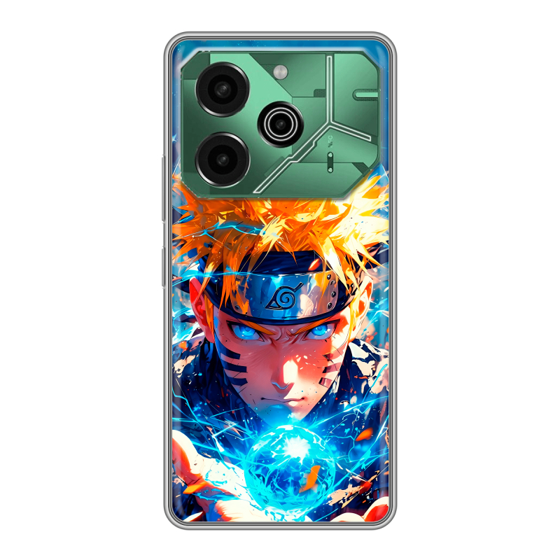 Силиконовый противоударный чехол на Tecno Pova 6 Pro 5G с принтом Аниме Наруто Naruto Силиконовый противоударный чехол на Tecno Pova 6 Pro 5G с принтом Аниме Наруто Naruto