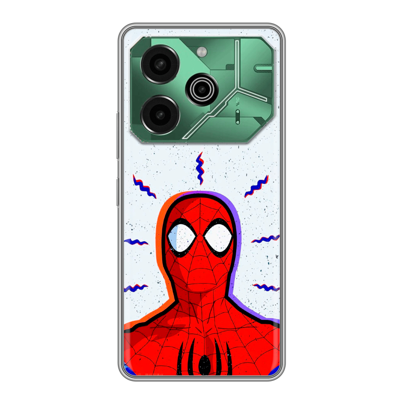 Силиконовый чехол на Tecno Pova 6 Pro 5G с принтом Spiderman Человек паук Силиконовый чехол на Tecno Pova 6 Pro 5G с принтом Spiderman Человек паук