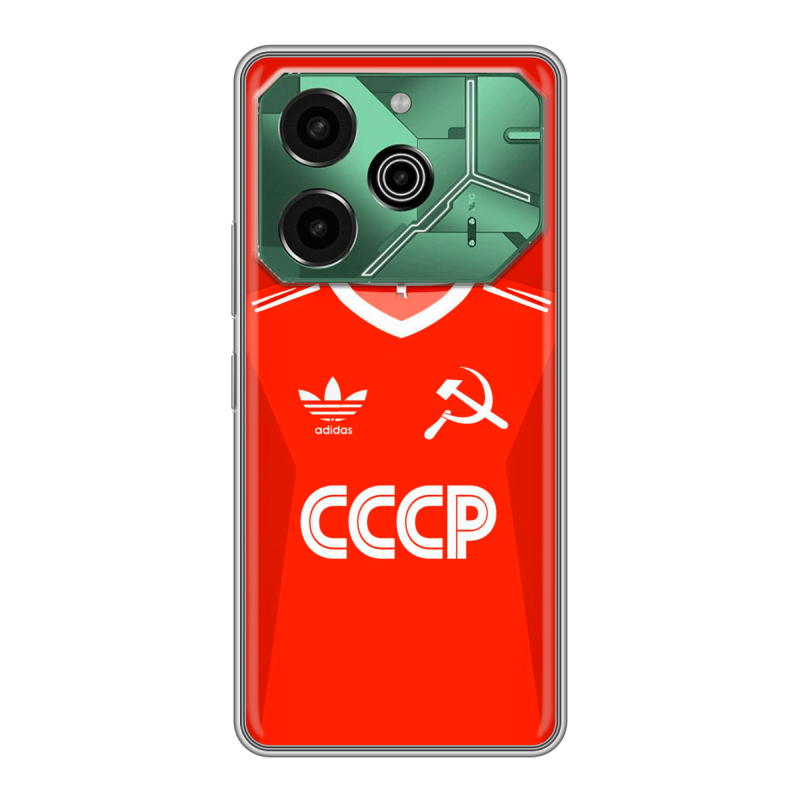 Силиконовый чехол на Tecno Pova 6 Pro 5G с принтом Флаг Герб СССР Силиконовый чехол на Tecno Pova 6 Pro 5G с принтом Флаг Герб СССР
