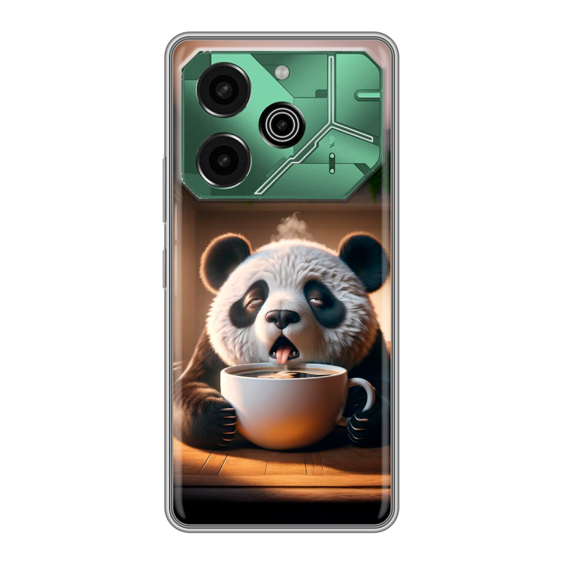 Силиконовый чехол на Tecno Pova 6 Pro 5G с принтом смешная панда Силиконовый чехол на Tecno Pova 6 Pro 5G с принтом смешная панда