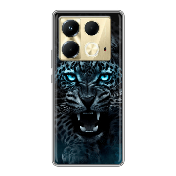Силиконовый чехол на Infinix Note 40 4G с принтом Темный леопард