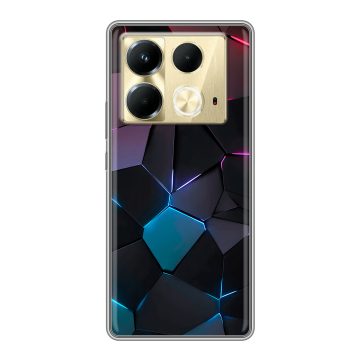 Силиконовый чехол на Infinix Note 40 4G с принтом Геометрия неона