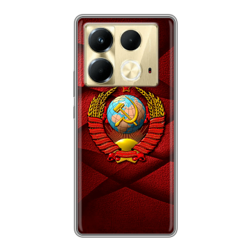Силиконовый чехол на Infinix Note 40 4G с принтом Герб СССР