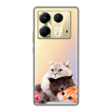 Силиконовый чехол на Infinix Note 40 4G с принтом Кошки