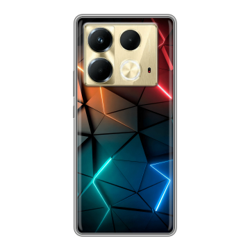 Силиконовый чехол на Infinix Note 40 4G с принтом Абстракция неон