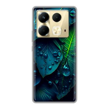 Силиконовый чехол на Infinix Note 40 4G с принтом Листья