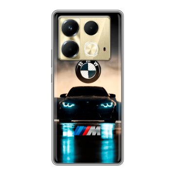 Силиконовый чехол на Infinix Note 40 4G с принтом БМВ BMW Силиконовый чехол на Infinix Note 40 4G с принтом БМВ BMW