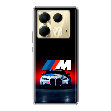 Силиконовый чехол на Infinix Note 40 4G с принтом БМВ BMW Силиконовый чехол на Infinix Note 40 4G с принтом БМВ BMW