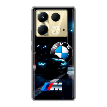 Силиконовый чехол на Infinix Note 40 4G с принтом БМВ BMW Силиконовый чехол на Infinix Note 40 4G с принтом БМВ BMW