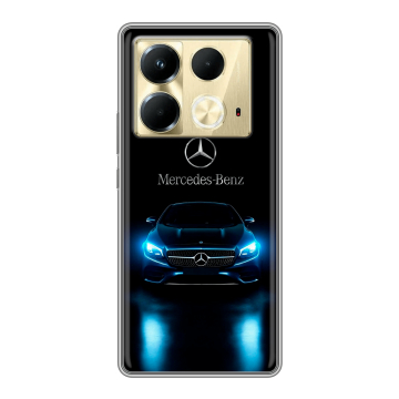 Силиконовый чехол на Infinix Note 40 4G с принтом Mercedes Мерседес Силиконовый чехол на Infinix Note 40 4G с принтом Mercedes Мерседес