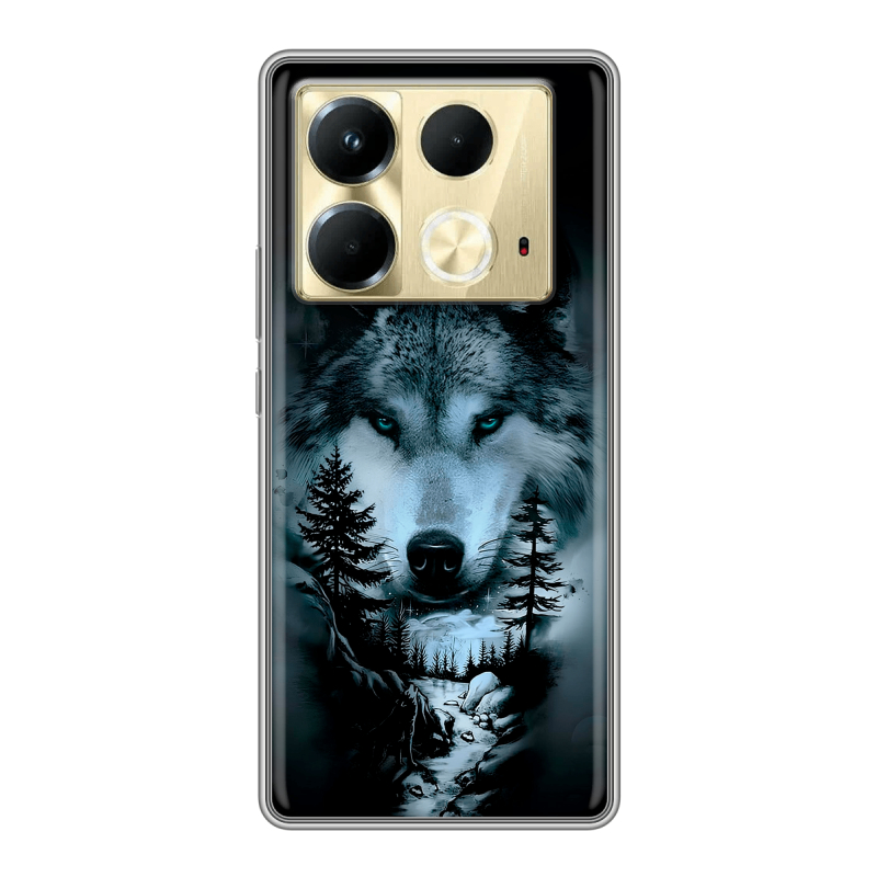 Силиконовый чехол на Infinix Note 40 4G с принтом Лесной волк Силиконовый чехол на Infinix Note 40 4G с принтом Лесной волк