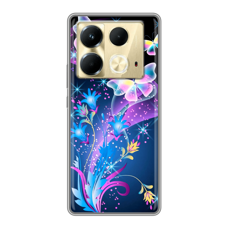 Силиконовый чехол на Infinix Note 40 4G с принтом Бабочки Силиконовый чехол на Infinix Note 40 4G с принтом Бабочки