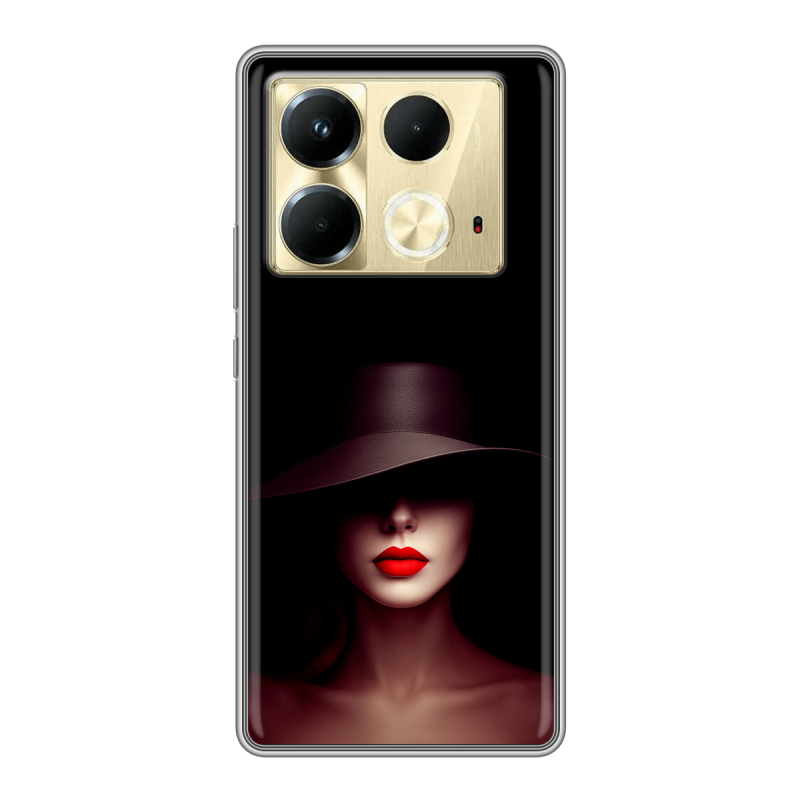 Силиконовый чехол на Infinix Note 40 4G с принтом Девушка в шляпе Силиконовый чехол на Infinix Note 40 4G с принтом Девушка в шляпе