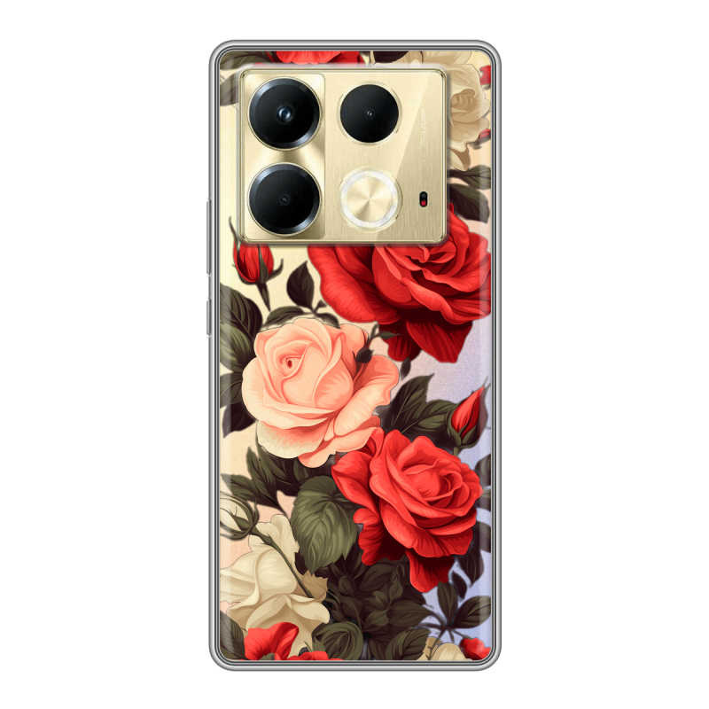 Силиконовый чехол на Infinix Note 40 4G с принтом Розы Силиконовый чехол на Infinix Note 40 4G с принтом Розы