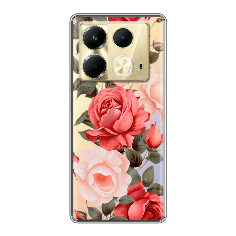 Силиконовый чехол на Infinix Note 40 4G с принтом Розы Силиконовый чехол на Infinix Note 40 4G с принтом Розы