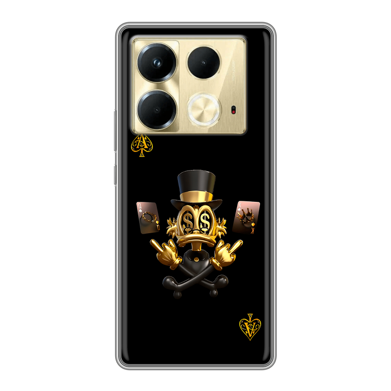 Силиконовый чехол на Infinix Note 40 4G с принтом Золотой скрудж макдак Силиконовый чехол на Infinix Note 40 4G с принтом Золотой скрудж макдак