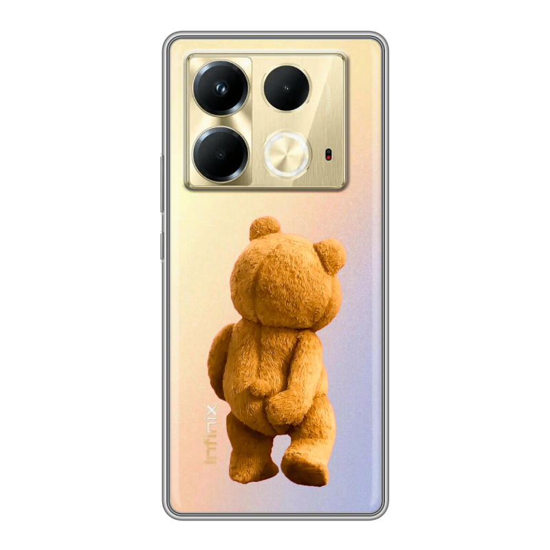 Силиконовый чехол на Infinix Note 40 4G с принтом Медведь Силиконовый чехол на Infinix Note 40 4G с принтом Медведь