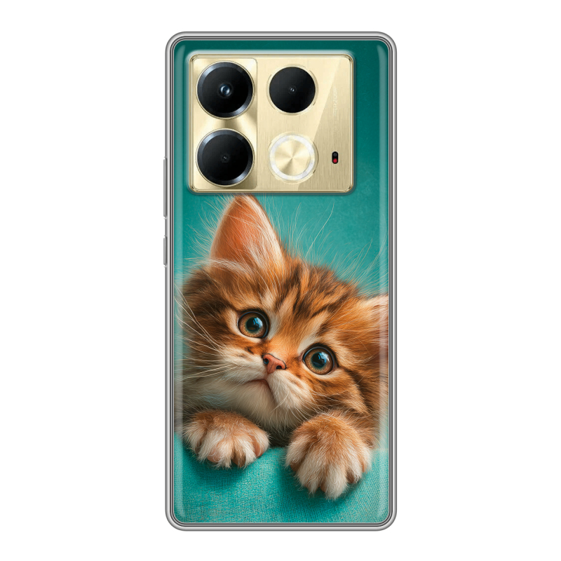 Силиконовый чехол на Infinix Note 40 4G с принтом котенок Силиконовый чехол на Infinix Note 40 4G с принтом котенок