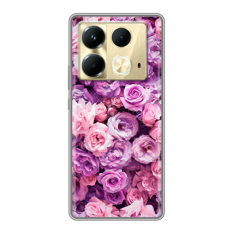 Силиконовый чехол на Infinix Note 40 4G с принтом лавандовые розы Силиконовый чехол на Infinix Note 40 4G с принтом лавандовые розы