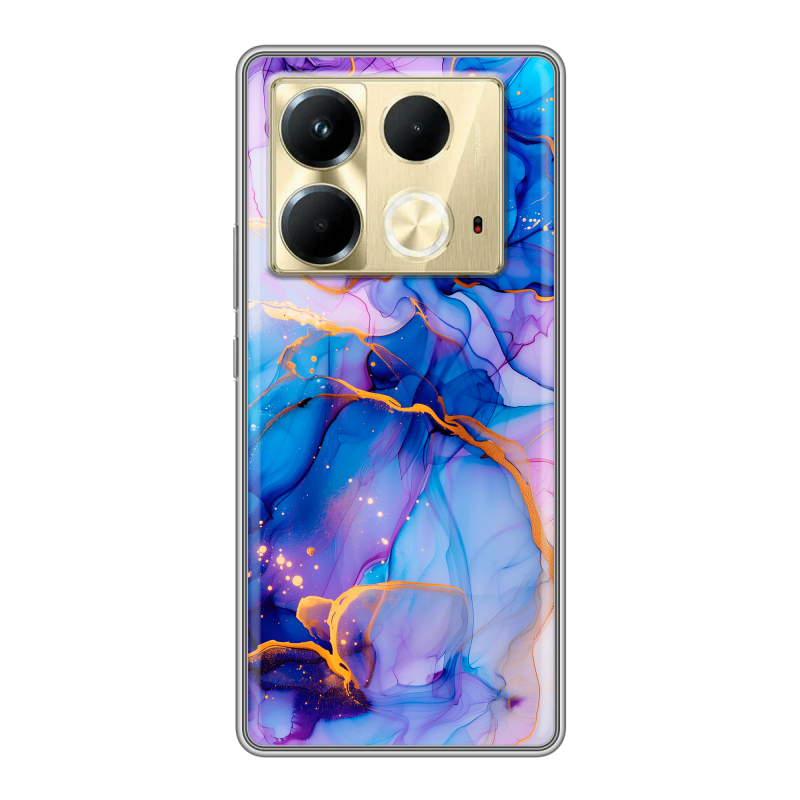 Силиконовый чехол на Infinix Note 40 4G с принтом синий мрамор Силиконовый чехол на Infinix Note 40 4G с принтом синий мрамор