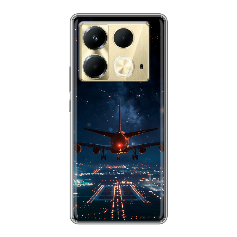 Силиконовый чехол на Infinix Note 40 4G с принтом самолет Силиконовый чехол на Infinix Note 40 4G с принтом самолет