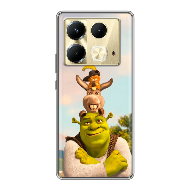 Силиконовый чехол на Infinix Note 40 4G с принтом Шрек Shrek Силиконовый чехол на Infinix Note 40 4G с принтом Шрек Shrek