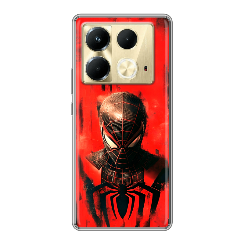Силиконовый чехол на Infinix Note 40 4G с принтом человек паук spiderman Силиконовый чехол на Infinix Note 40 4G с принтом человек паук spiderman