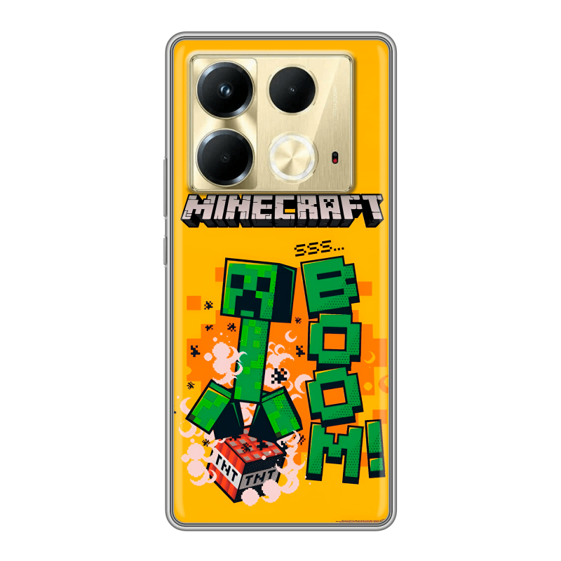 Силиконовый чехол на Infinix Note 40 4G с принтом Майнкрафт Minecraft Силиконовый чехол на Infinix Note 40 4G с принтом Майнкрафт Minecraft