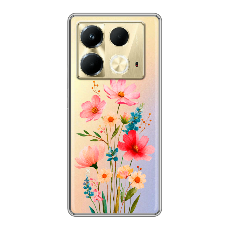 Силиконовый чехол на Infinix Note 40 4G с принтом Цветы Силиконовый чехол на Infinix Note 40 4G с принтом Цветы