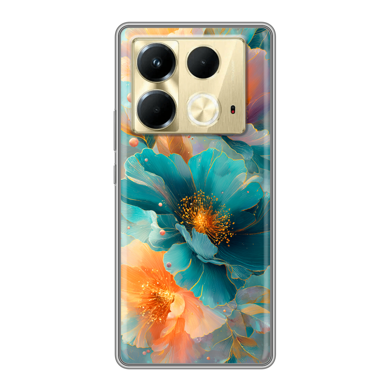 Силиконовый чехол на Infinix Note 40 4G с принтом Цветы Силиконовый чехол на Infinix Note 40 4G с принтом Цветы