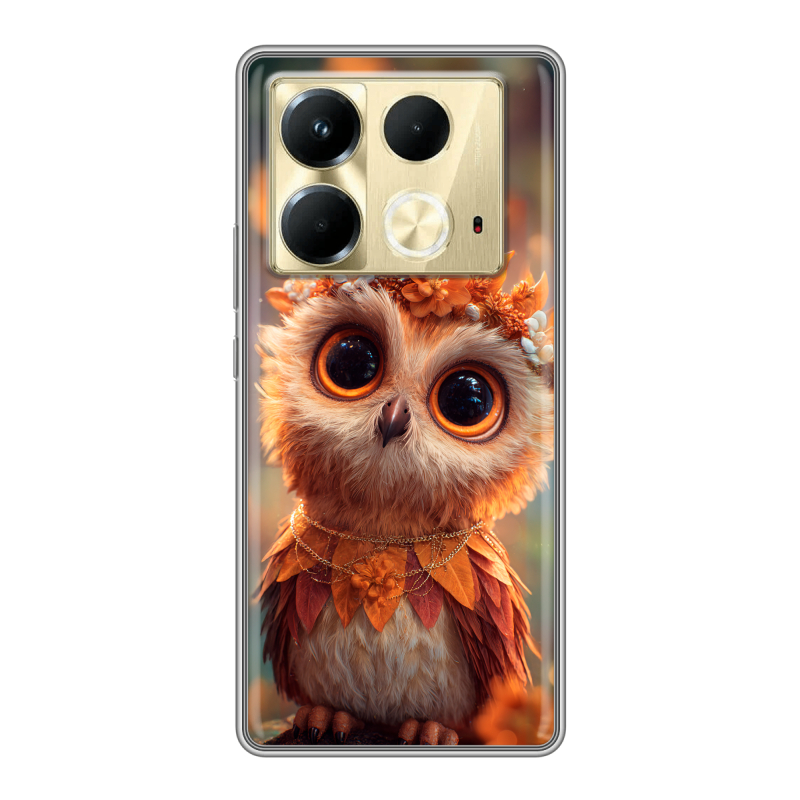 Силиконовый чехол на Infinix Note 40 4G с принтом Милая сова Силиконовый чехол на Infinix Note 40 4G с принтом Милая сова